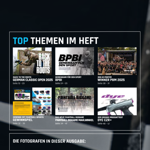 Paintball Sports Magazin 03/2025 – Fotografen dieser Ausgabe